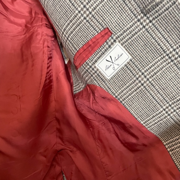 Adam Fashion Men's Windowpane Plaid Single Breasted 6Button Blue Suit 42L/38 NEW - Picture 9 of 16